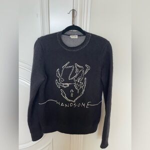 Knitted black sweater, small size,